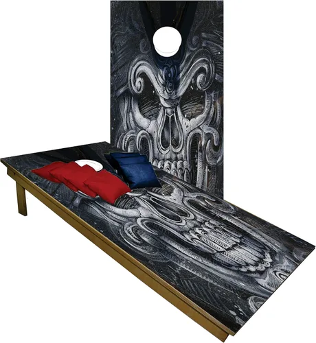 Miniatura 18 de BackYardGamesUSA Juego de tablas de cornhole de madera prémium hechas a mano – Serie Calavera – Hecho a mano en Estados Unidos, tamaño reglamentario
