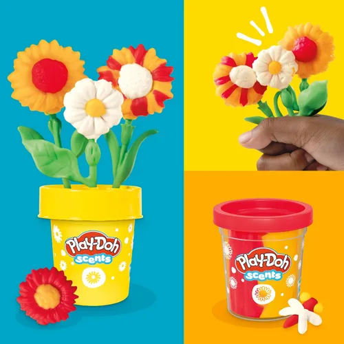 Miniatura 3 de Play-Doh Paquete de dos flores, tulipanes, narcisos, girasol y margaritas, kit de manualidades para niños, regalos para niñas y niños