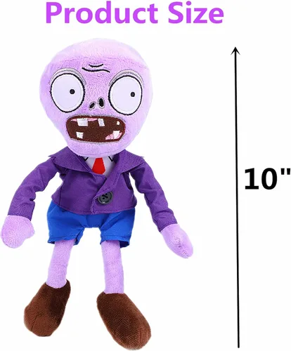 Miniatura 5 de PVZ - Juego de 3 piezas de peluche: morado, gris periódico, pantalones rojos, pantalones vaqueros, zombis, juguetes de felpa suave, gran regalo