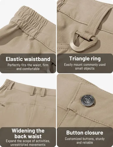 Miniatura 28 de TACVASEN Pantalones tácticos ligeros para senderismo, impermeables, de secado rápido, para trabajo, lluvia, exteriores, 8 bolsillos