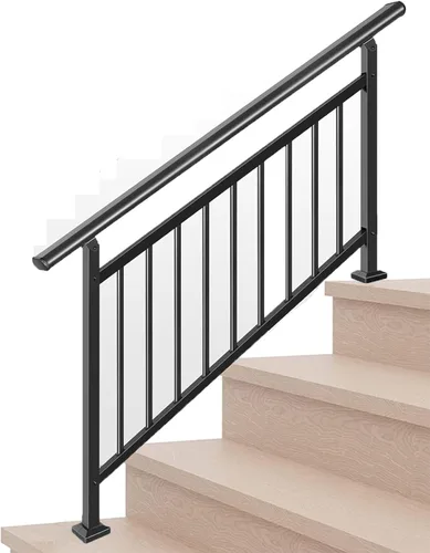 Miniatura 31 de Pasamanos para escalones al aire libre adecuados para 1 a 3 escalones, barandilla de escalera de hierro forjado, paso estable con pasamanos de 3