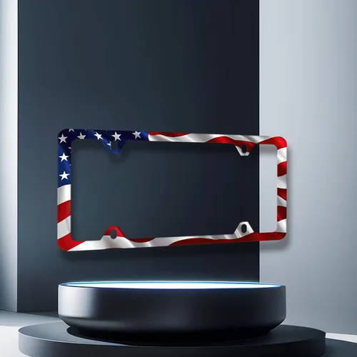 Miniatura 3 de Marco de matrícula de la bandera estadounidense, divertido soporte para placa de matrícula delantera y trasera, de acero inoxidable, para hombres