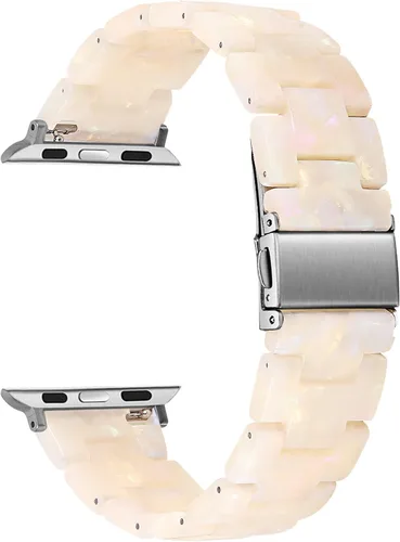 Miniatura 13 de Correas de resina compatibles con Apple Watch de 1.496 in 1.575 in 1.614 in 1.654 in 1.732 in 1.772 in, Barcelet de resina ligera con hebilla
