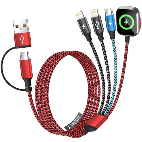 Miniatura 14 de Cruise Essentials - Cable de carga múltiple 3 en 2 para iPhone Watch Charger/iPhone 17/IP, iWatch Charger, Travel Camping Essentials compatible