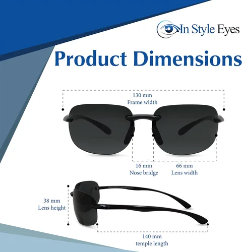 Miniatura 6 de In Style Eyes Lovin Maui - Lentes de sol bifocales envolventes, lentes de lectura polarizados que reducen el deslumbramiento solar, lente de línea