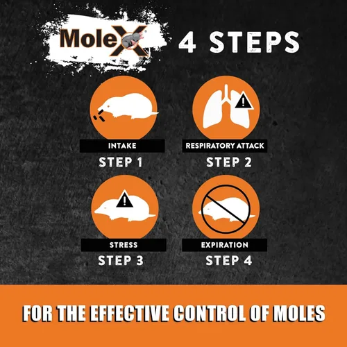 Miniatura 7 de MoleX - Pellets de cebo para control de roedores para topos, sin veneno, seguro para mascotas Pellets de uso en interiores y exteriores Bolsa