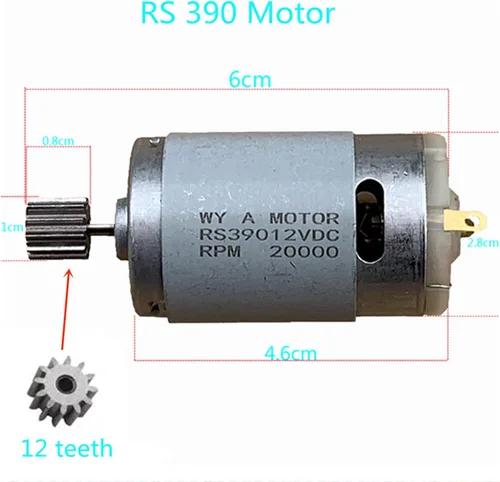 Miniatura 2 de weelye 1 unids Universal 390 20000RPM Motor Eléctrico RS390 12V Motor Drive Accesorio de Motor Niños RC Coche Niños Paseo en Juguetes Piezas