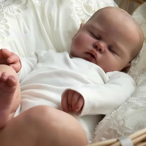 Miniatura 5 de iCradle Preciosa muñeca de bebé Reborn de 20 pulgadas, 19.7 in, de silicona suave, con ojos cerrados, muñeca recién nacida, regalo para mayores de 3