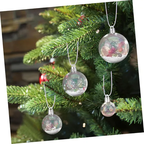 Miniatura 7 de Artibetter Esferas de adornos iridiscentes de Navidad, 18 piezas de adornos iridiscentes de plástico, bolas colgantes de arco iris, bolas de árbol