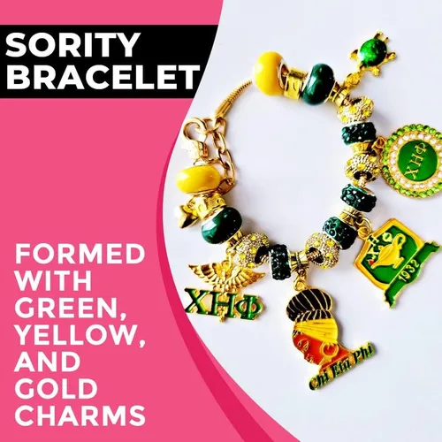 Miniatura 4 de Pulseras con dijes personalizados de hermandad, Esmalte, estrás