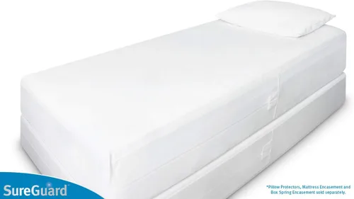 Miniatura 6 de Funda SureGuard Mattress Encasement de seis lados con cremallera, 100 % impermeable, hipoalergénica, Profunidad de 22.86 - 30.48 cm, Blanco, gemelo