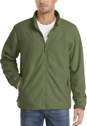 Miniatura 3 de CRYSULLY Chaqueta táctica de forro polar de invierno para hombre, con cierre completo, abrigos militares gruesos