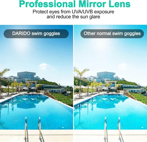 Miniatura 2 de Gafas de natación, paquete de 2 gafas de natación con protección UV antivaho para adultos, hombres, mujeres, jóvenes