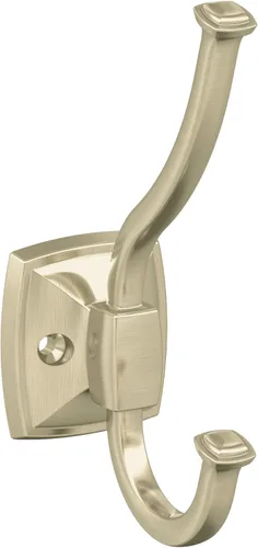 Amerock H37002BBZ | Kinsale Gancho decorativo de pared de doble punta, gancho dorado champán para abrigos, sombreros, mochilas, bolsas | Ganchos