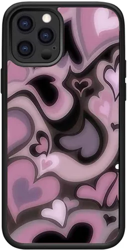 Miniatura 10 de Compatible con iPhone 12 y 12Pro - Funda protectora delgada y suave con diseño de corazón verde para niñas y mujeres