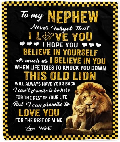 Miniatura 15 de Manta personalizada con texto en inglés «To My Nephew from Aunt Uncle Auntie I Love You Hugs» (texto en inglés) con texto en inglés «To My Nephew»