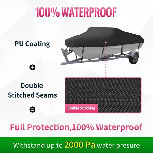 Miniatura 4 de NEXCOVER - Cubierta para lancha impermeable y resistente; cubierta de lancha remolcable Runabout, apta para cascos V-Hull, TRI-Hull, Pro-Style, bote