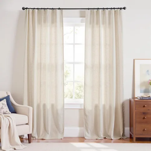 Miniatura 97 de JINCHAN Cortinas de lino de 108 pulgadas de largo, juego de 2 paneles, cortinas de ventana para sala de estar y dormitorio, cortinas