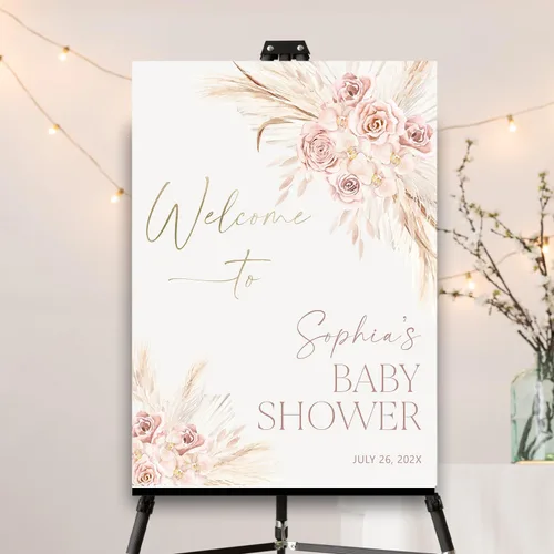 Miniatura 25 de Letrero personalizado de flores silvestres para baby shower, letrero de bienvenida para baby shower, decoración de fiesta de plástico con estacas