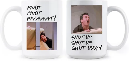 Miniatura 3 de LIBBY'S BENCHMARK27 DESIGNS Pivot Mug Chandler Bing Ross Geller Taza de café Shut Up Sofá