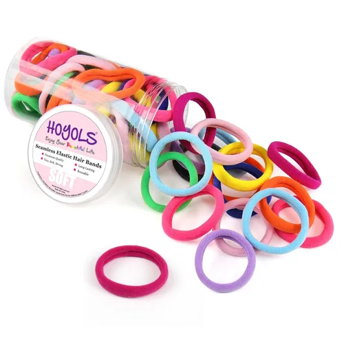 Bandas pequeñas para el cabello sin costuras, liga para coleta que no daña de 4 cm (10 colores muilt)