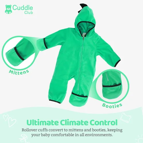Miniatura 3 de Enterizo de vellón para bebé rómper con capucha para niño de una sola pieza, ropa de exterior, chaqueta