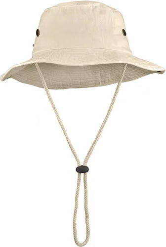 Miniatura 27 de Sombreros de ala ancha para senderismo, pesca, safari, Boonie, 100% algodón, protección solar UV, para hombres y mujeres, actividades al aire libre