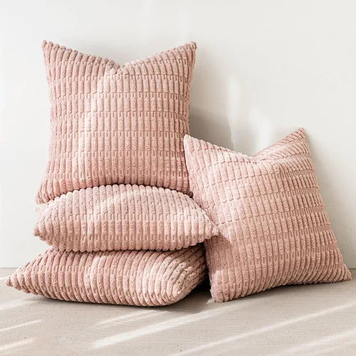 Miniatura 33 de MIULEE Juego de 4 fundas de almohada decorativas de pana estilo bohemio de primavera de 18 x 18 pulgadas para sofá, sala de estar, sofá y cama