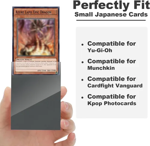 Miniatura 5 de Paquete de 200 fundas para tarjetas color gris, compatibles con fundas para tarjetas Yu-gi-oh, fundas para tarjetas pequeñas japonesas, fundas