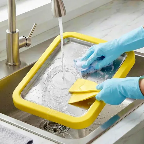 At-Home - Máquina de helados enrollada – Molde de congelación instantánea mágica para servir suave y yogur congelado. Bandeja de helado fácil de