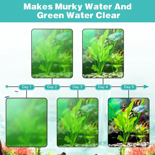 Miniatura 4 de hygger Filtro de acuario U-V para tanque de 20-60 galones, filtro interno sumergible para tanque de peces para agua verde y limpieza de algas, bomba