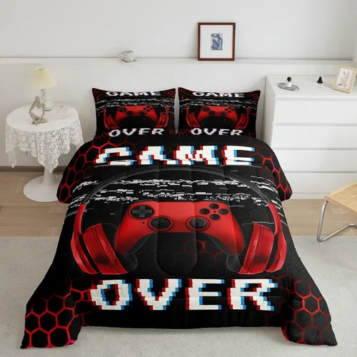 Miniatura 13 de Juego de edredón de videojuegos para niños y adolescentes, juego de ropa de cama para todas las estaciones, juego de ropa de cama