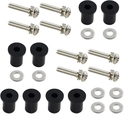 Miniatura 5 de Kit de tuercas de acero inoxidable y goma para faros delanteros para Harley Davidson