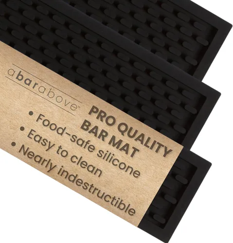 Miniatura 13 de Premium A Bar Above - Tapete de barra resistente, tapete de silicona apto para alimentos, tapetes de bar para encimera, accesorios de barman de Negro