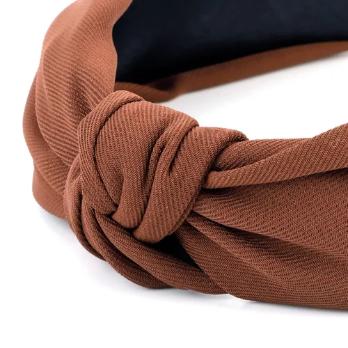 Miniatura 6 de YISSION Paquete de 4 diademas anudadas para mujer, diademas de tela de torsión ancha, color sólido, antideslizantes, accesorios para el cabello