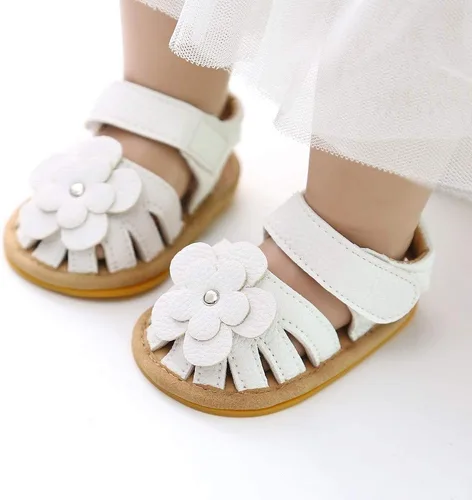 Miniatura 2 de Meckior Sandalias de verano con punta abierta y suave de piel sintética para bebés y niñas pequeñas