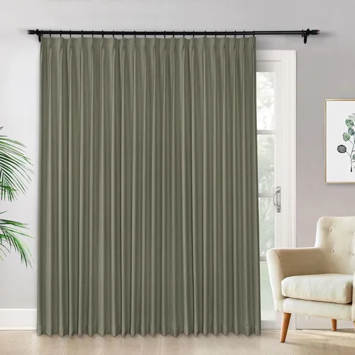 Miniatura 28 de Macochico Cortinas opacas de lino plisadas para oscurecer la habitación, panel con aislamiento térmico para dormitorio, sala de estar, sala