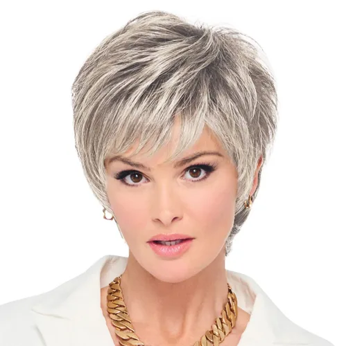 Miniatura 38 de Raquel Welch - Peluca corta Bob atada a mano feroz y enfocada por Hairuwear, gorra de tamaño medio, castaño iluminado por el sol RL10/12