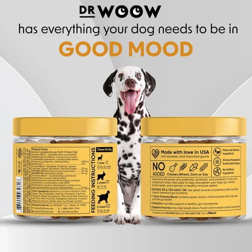 Miniatura 5 de Suplementos probióticos para perros masticables suaves (90 unidades) – Apoyo digestivo + equilibrio intestinal y apoyo de heces saludables