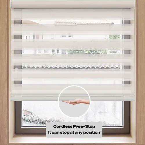Miniatura 5 de Personalizadas MYshade - Persianas de cebra para ventanas sin cordones, persianas para ventanas con filtro de luz, tratamientos para ventanas