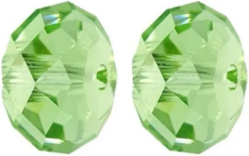 100 piezas Adabele cuentas austriacas de cristal facetado de 10 mm, cuentas rondelle verde peridoto sueltas, compatibles con cristales Swarovski