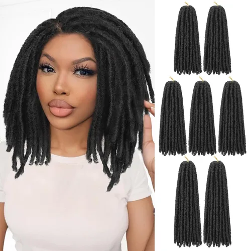 Miniatura 26 de WIGNEE Cabello de Ganchillo 120 Hebras Locs Sintéticos 8 Pulgadas Locs Suaves Pre-Trenzados 6 Paquetes Cabello de Ganchillo Pre-Anudado para Mujeres