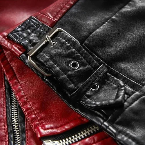 Miniatura 3 de Chaqueta de cuero para hombre Chaqueta casual de piel sintética con cremallera estilo bomber Cafe Racer Slim Fit Chaqueta de motociclista de cuero