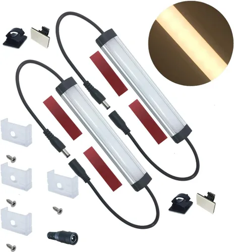 Miniatura 4 de Litever Kit de iluminación LED para debajo del gabinete (kit de barra de luz de 6 a 12 pulgadas) blanco cálido 3000 K, complemento de 6 pulgadas