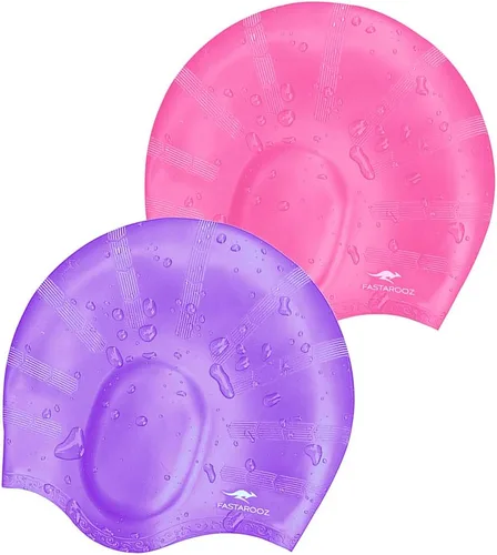 Miniatura 5 de gorra de natación para cabello largo plateado