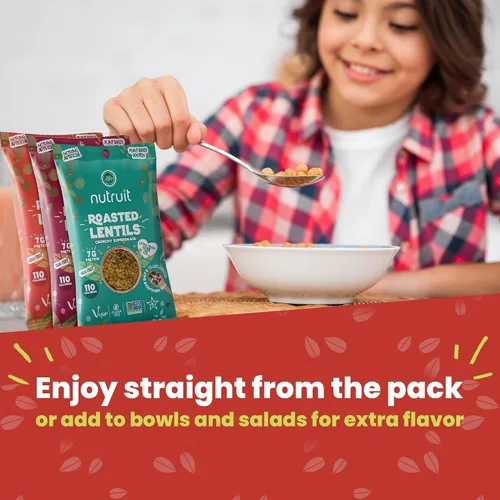 Miniatura 4 de Nutruit Snack de Lentejas Tostadas - Sal del Himalaya y Pimienta Negra Saludable - Vegano, Sin Gluten, Sin OMG, Alto en Proteínas, Saludable Para