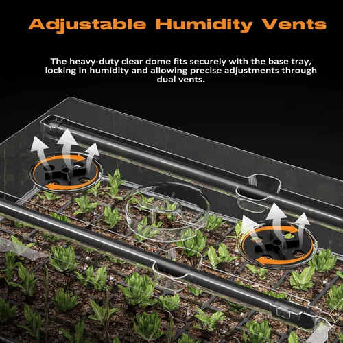 Miniatura 6 de Patigrow Bandeja de inicio de semillas de riego automático de 120 celdas con luz de crecimiento, kit de inicio de semillas con cúpula de humedad
