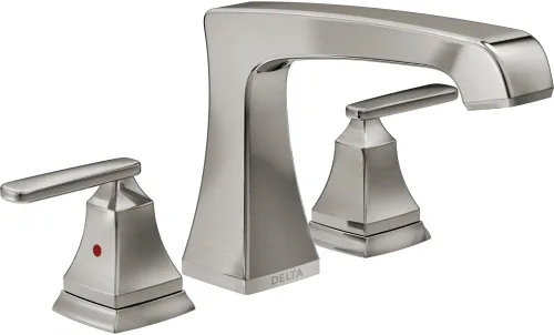 Delta Ashlyn Grifo de Bañera Romana, Grifo de Bañera de Montaje en Cubierta de Níquel Cepillado, Acero Inoxidable T2764-SS (Válvula No Incluida)