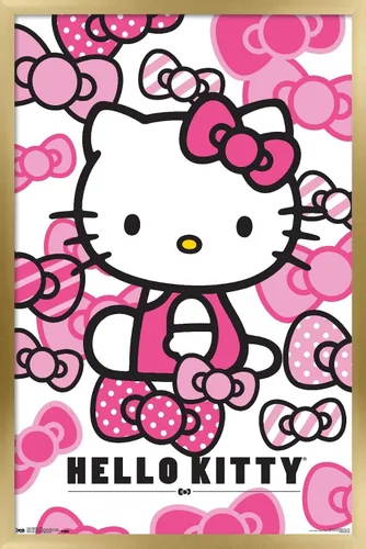 Miniatura 12 de Trends International Hello Kitty - Póster de pared con lazos, 14.725 x 22.375 pulgadas, versión enmarcada de madera de granero
