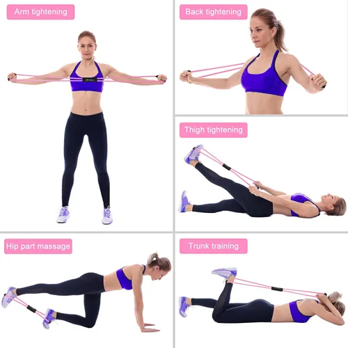 Miniatura 6 de Bandas de resistencia, figura 8 bandas de ejercicio para mujeres y hombres, 8 bandas de resistencia en forma de brazos, expansor de pecho, cuerda